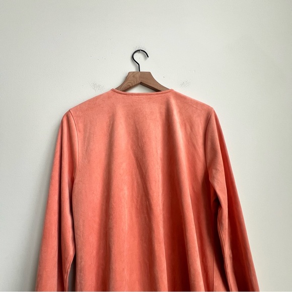 Soft Surroundings Shape Drape Faux Suede Jacket Western Orange Large Lagenlook - Picture 9 of 10